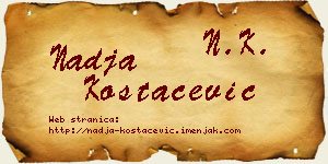 Nadja Kostačević vizit kartica